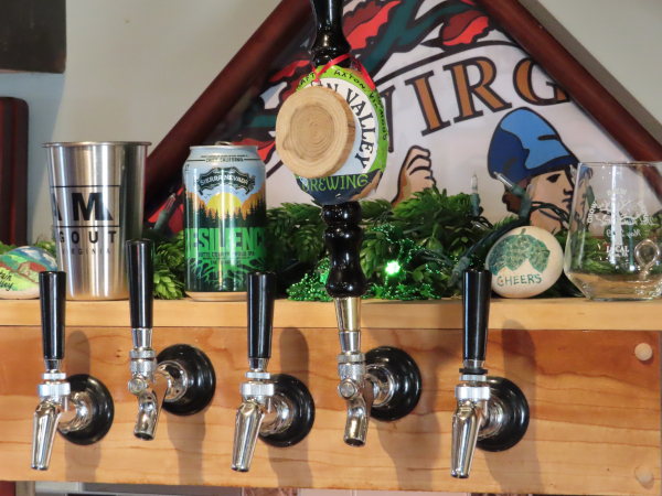 Photo of the taps in the Mountain Valley Brewing tasting room